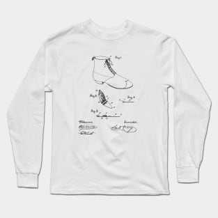 Shoe Design Vintage Patent Hand Drawing Long Sleeve T-Shirt